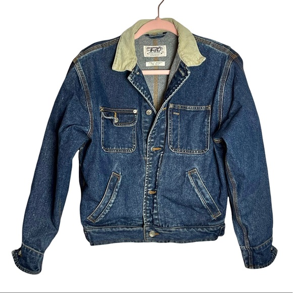 Polo Ralph Lauren denim jean jacket cord collar trucker
